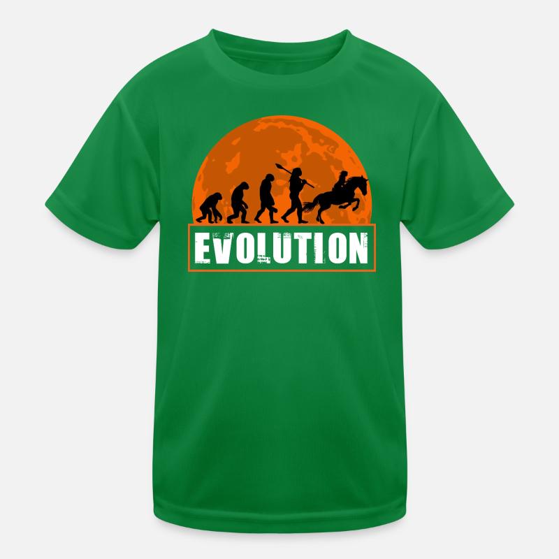 Horse Racing Evolution Equestrian Jockey Sunset Kids Functional T-Shirt