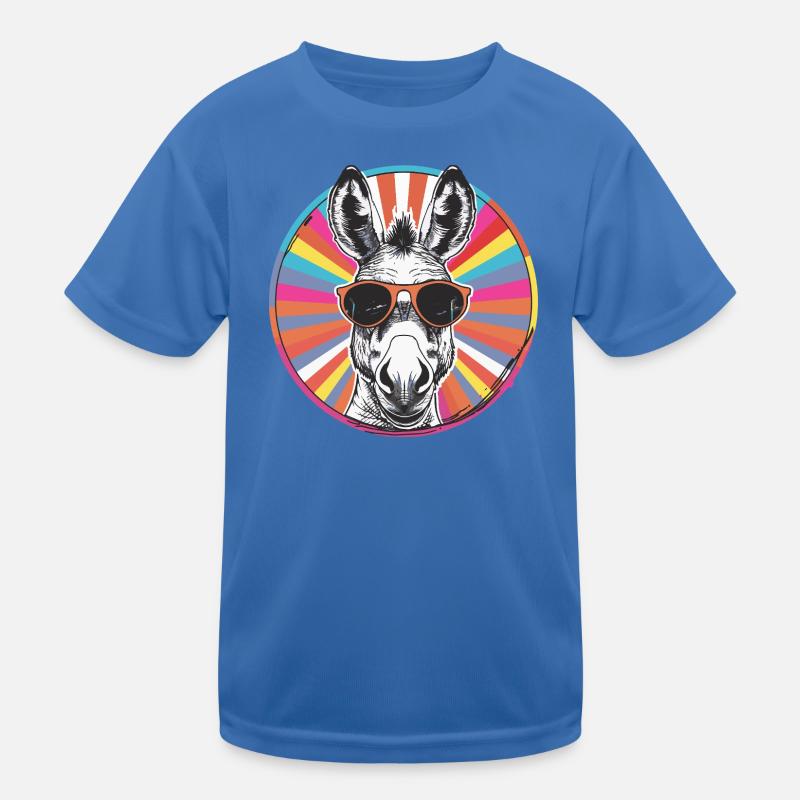 Sonnenbrillen-Esel im Regenbogen Kinder Funktions-T-Shirt
