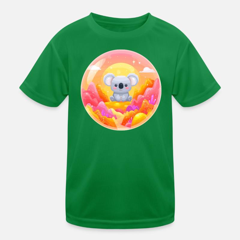 Koala in Neon Wonderland Kids Functional T-Shirt