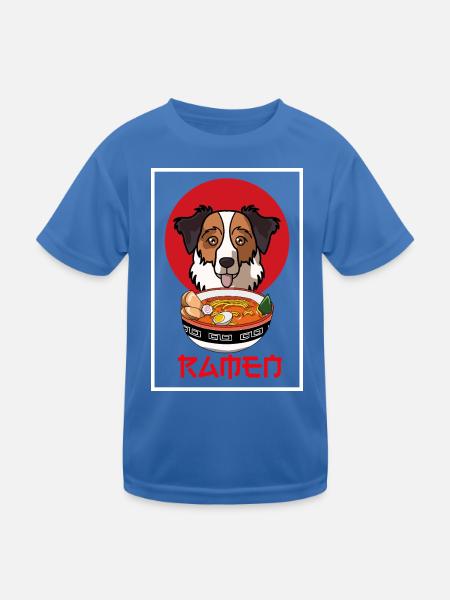 Australian Shepherd Dog Ramen-Nudelschalen-Kunst - Kinder Funktions-T-Shirt - Königsblau