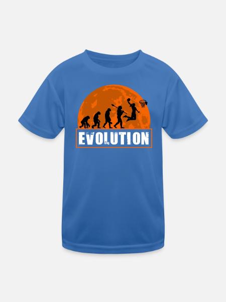 Basketball Evolution Spieler dunkt Silhouette - Kinder Funktions-T-Shirt - Königsblau