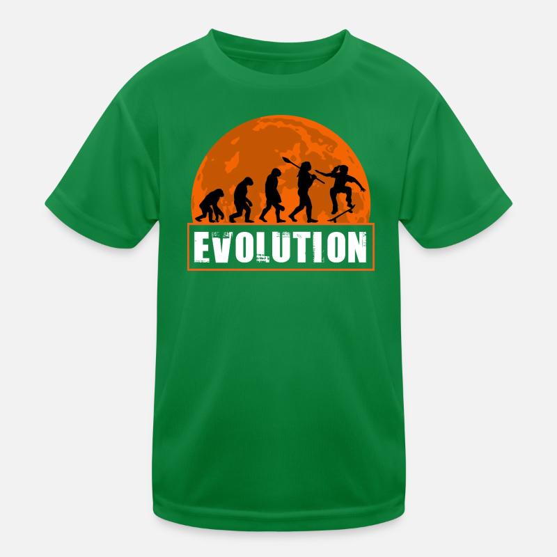 Skateboard Evolution Retro Sunset Skater Kinder Funktions-T-Shirt