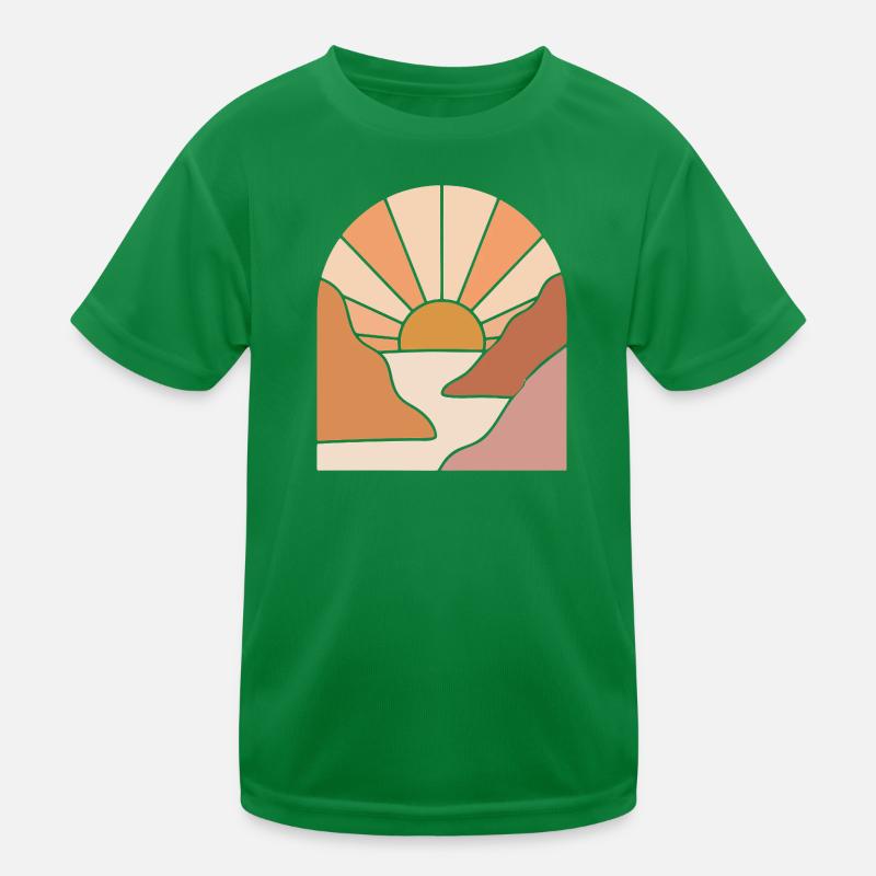 Sunlit Canyon Path Kids Functional T-Shirt