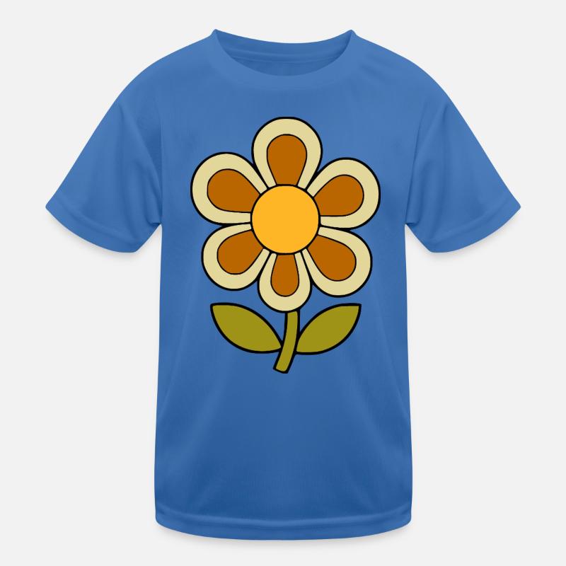 70s flower pattern retro flowerpower Kids Functional T-Shirt