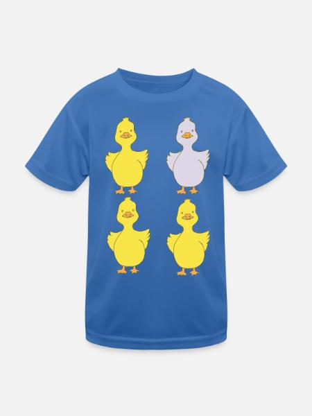 Vier Enten eine lila - Kinder Funktions-T-Shirt - Königsblau