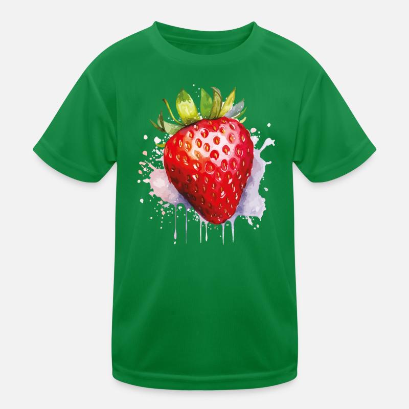 Wasserfarbene Erdbeere Spritzer Kinder Funktions-T-Shirt