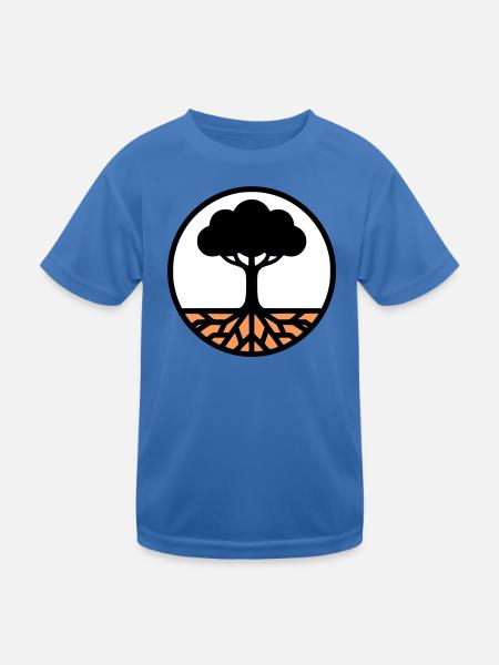 Tree of Life Circle Icon - Kids Functional T-Shirt - royal blue - Front