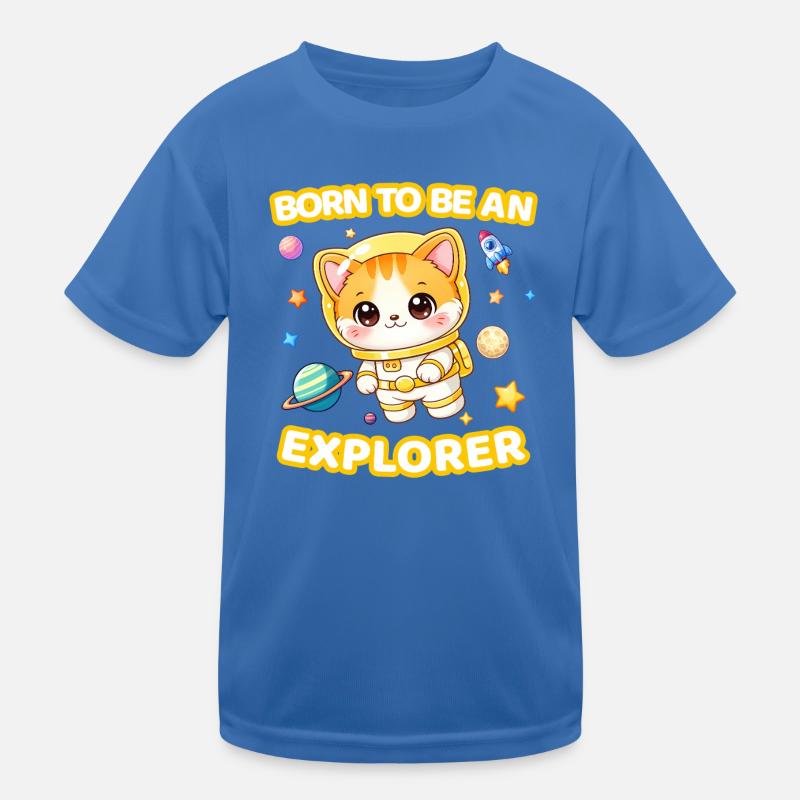 Geboren, um ein Entdecker zu sein Neutraler Astronaut Kätzchen 2 Kinder Funktions-T-Shirt