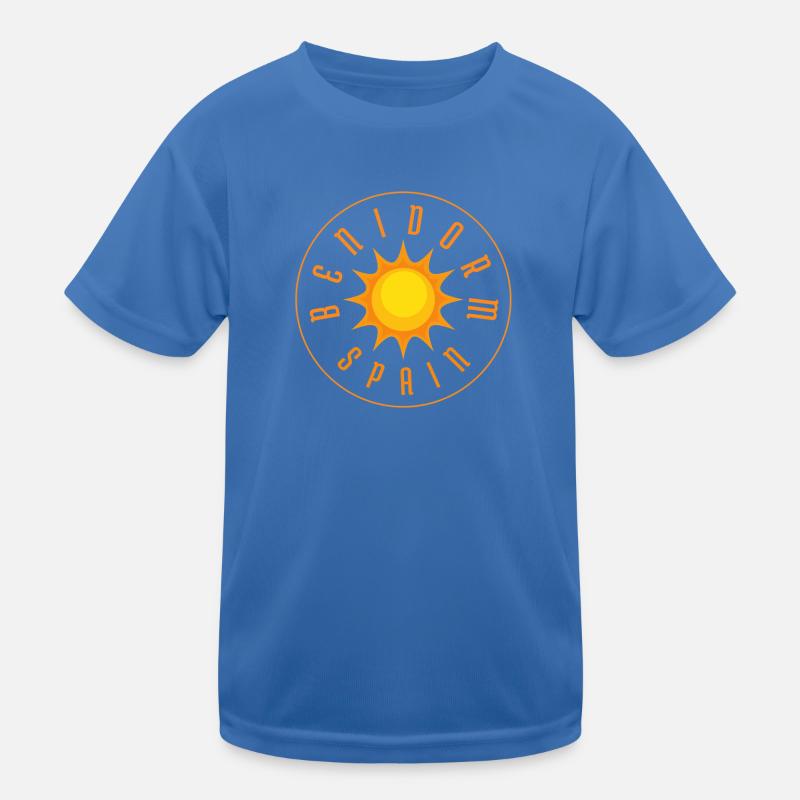 Benidorm Sunburst Circle Logo-Abzeichen Kinder Funktions-T-Shirt