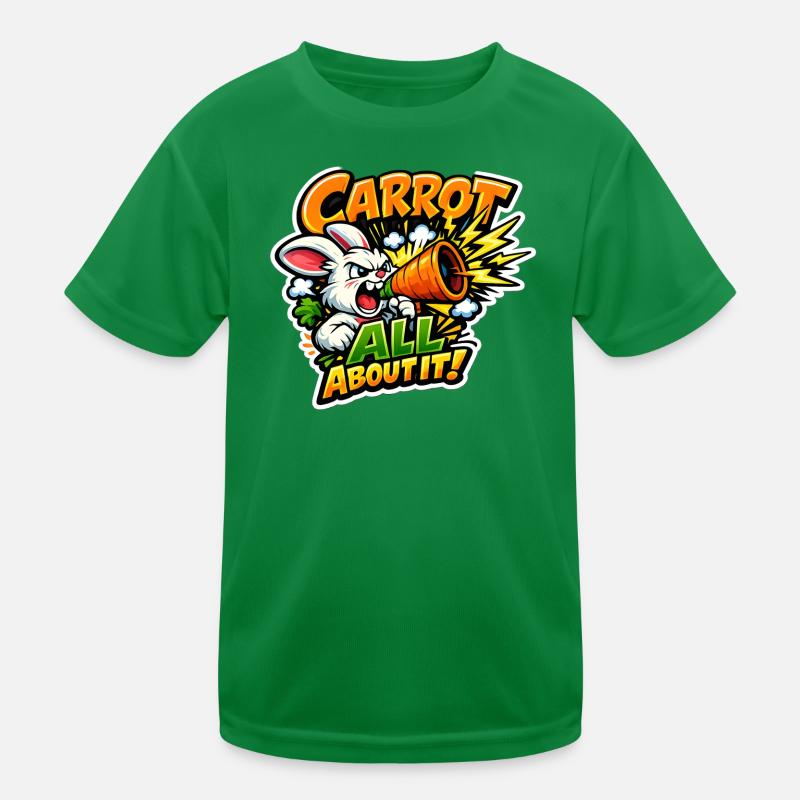 Karotten Megafon Bunny – Comic Stil Kinder Funktions-T-Shirt