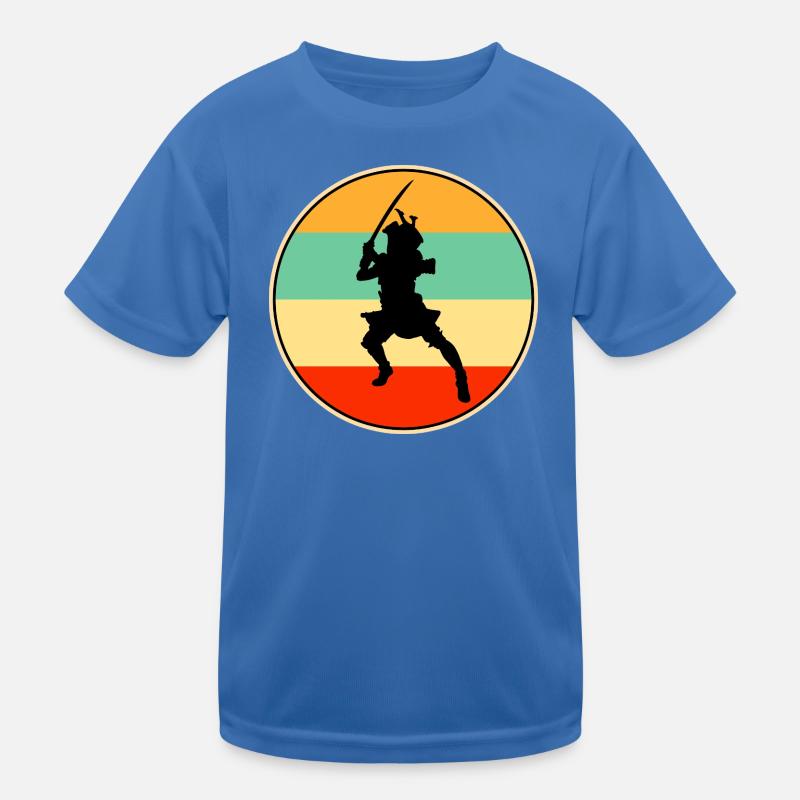 Samurai Warrior Retro Sunset Vintage Silhouette Kids Functional T-Shirt