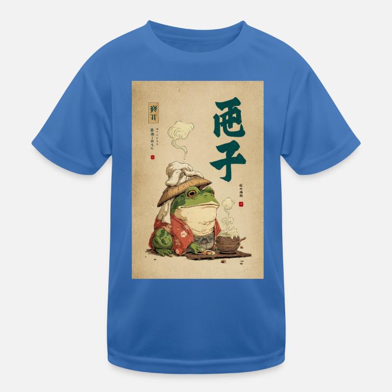 Frosch-Samurai im Seidenmantel mit Tee Kinder Funktions-T-Shirt