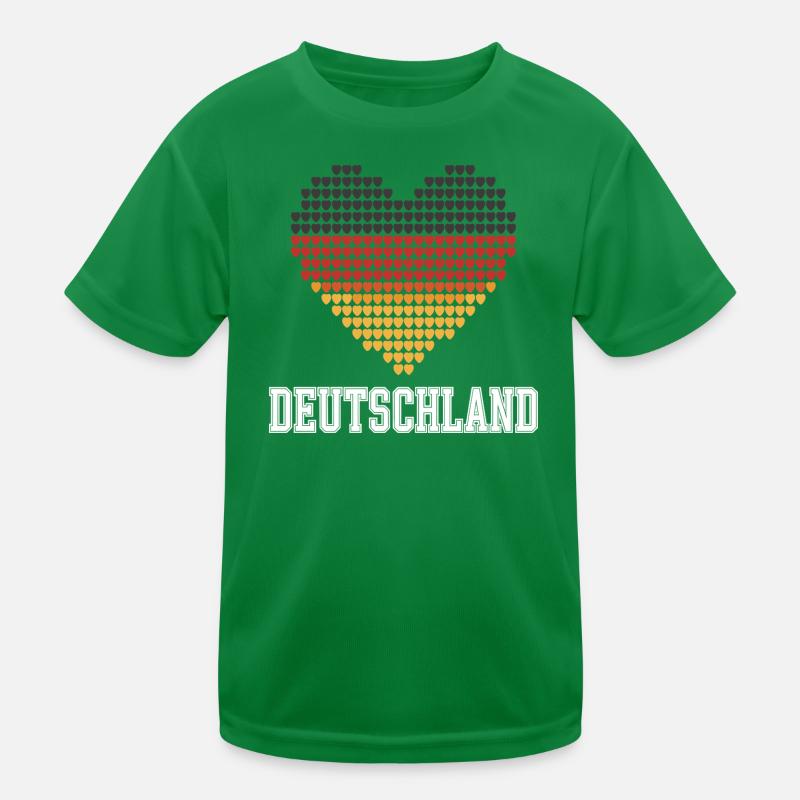 Deutschland Herz Farbverlauf Kinder Funktions-T-Shirt