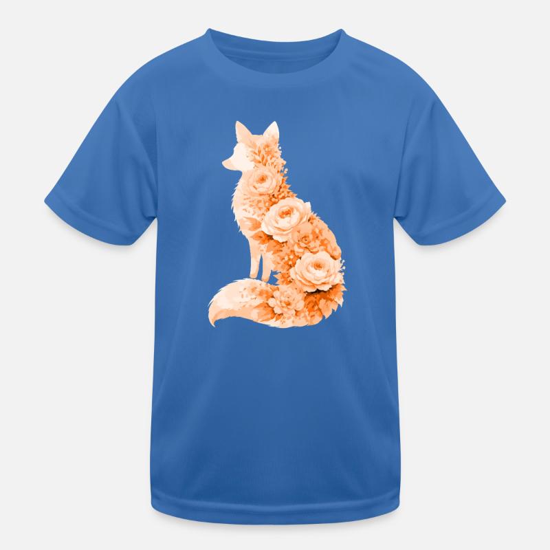 Fuchs Pastell Blumen Silhouette Kinder Funktions-T-Shirt