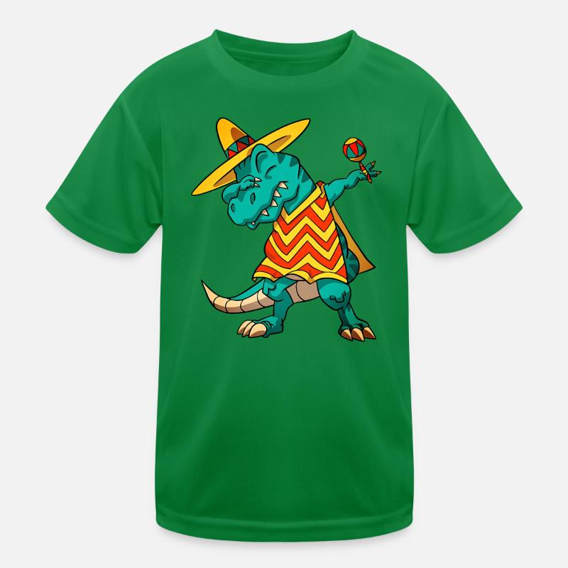 Dabbing T-rex Dinosaur Cinco De Mayo Fiesta 2026 Kinder Funktions-T-Shirt
