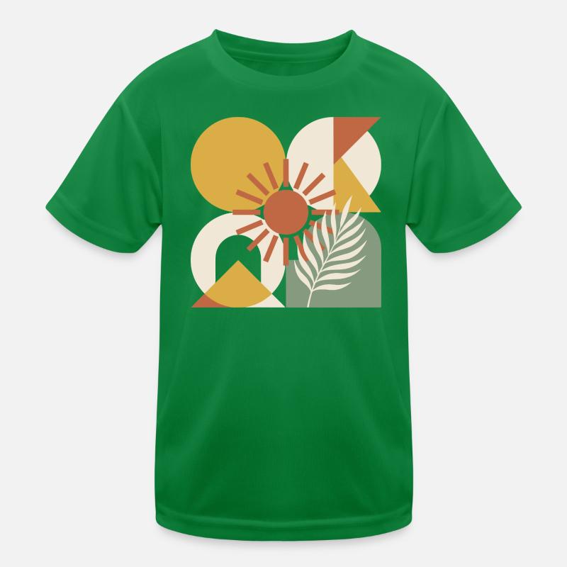 Boho-abstrakter geometrischer botanischer Sonnenstrahl Kinder Funktions-T-Shirt