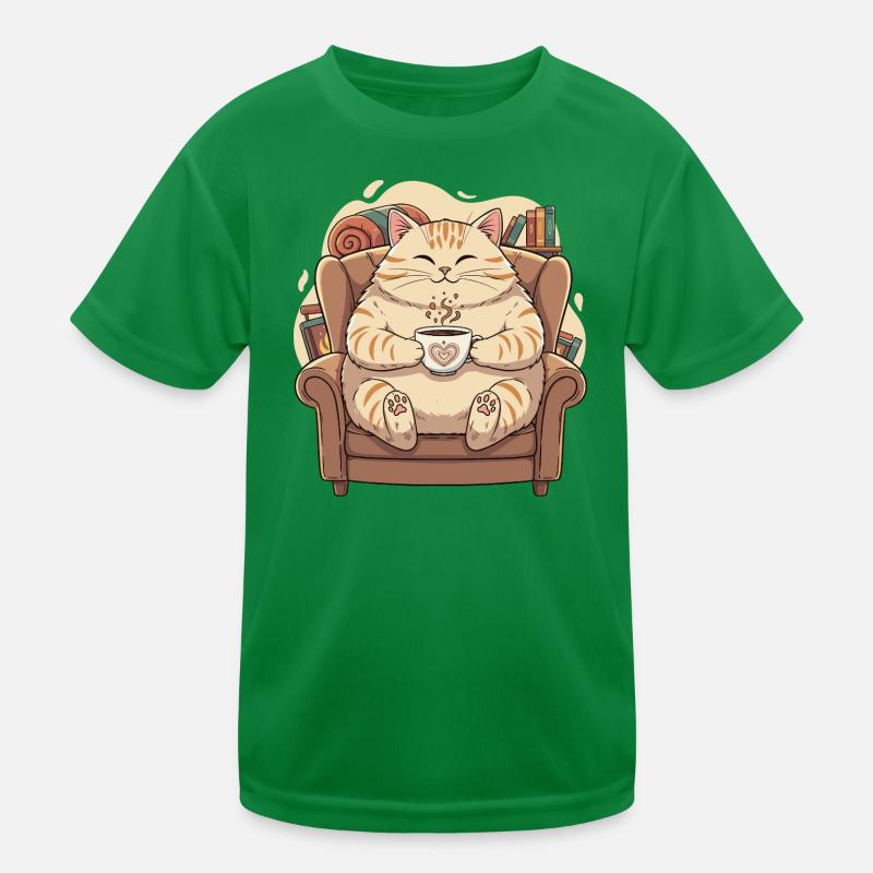 Kuschelkätzchen mit Herzkaffee Kinder Funktions-T-Shirt