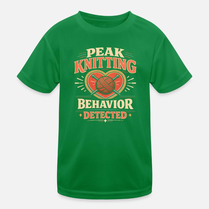 Strickmodus erkannt | Stricken Wollherz Kinder Funktions-T-Shirt