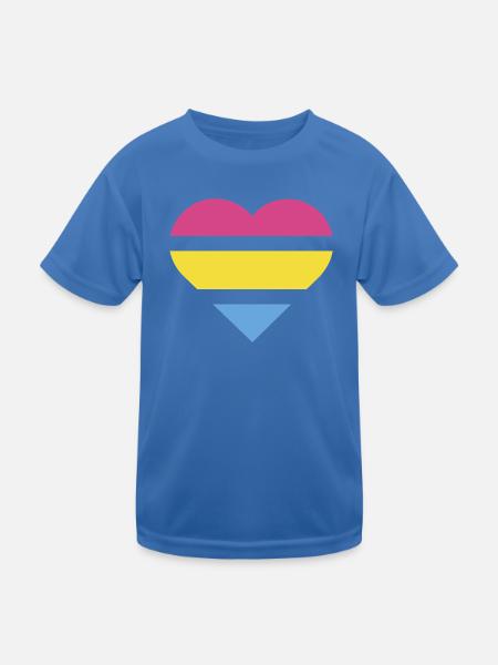 Pride Flag Heart · Pansexual - Kids Functional T-Shirt - royal blue - Front