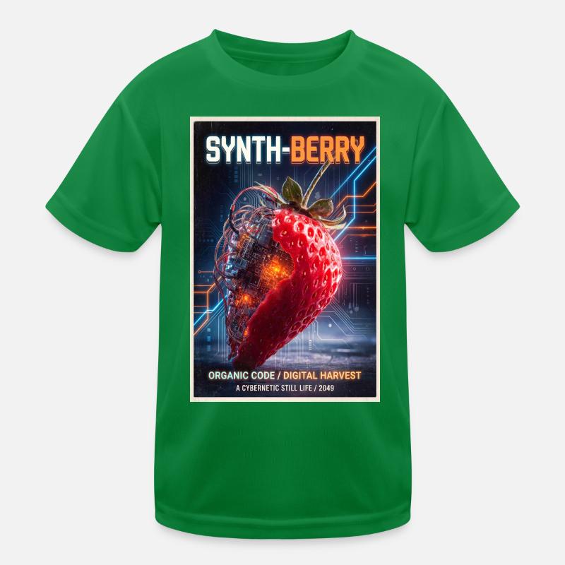 Synth-Beere: Kybernetische Erdbeere Kinder Funktions-T-Shirt