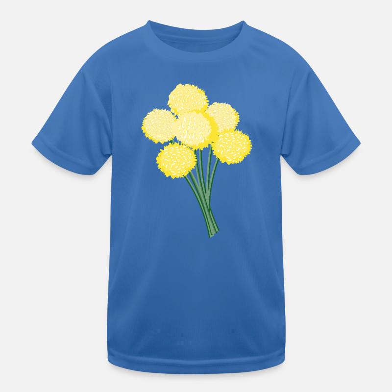 Gelbe Kugelblüten – Löwenzahn Kinder Funktions-T-Shirt