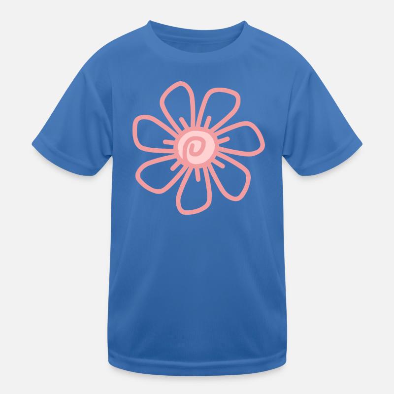 Pink Flower Pattern Kids Functional T-Shirt