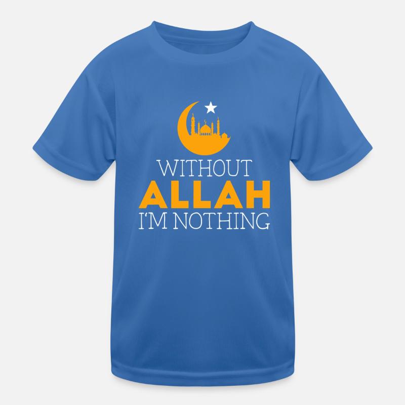 Without Allah I'm Nothing Typography Kids Functional T-Shirt