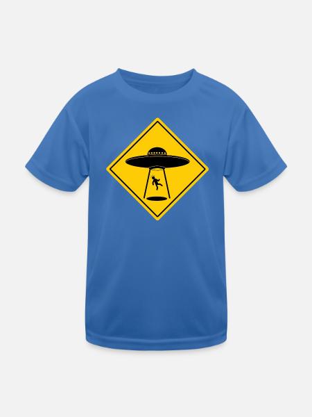 Beware of UFOs - Kids Functional T-Shirt - royal blue - Front