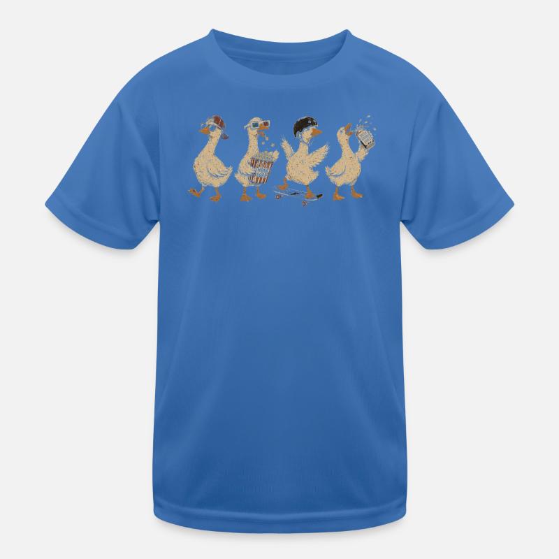 Retro Quack: Skateboard Quacks Kids Functional T-Shirt