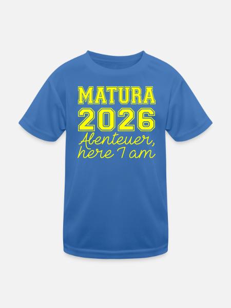 Matura 2026 Spruch - Kinder Funktions-T-Shirt - Königsblau - Vorne