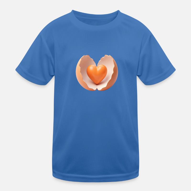 Herz in zerbrochener Eierschale Kinder Funktions-T-Shirt