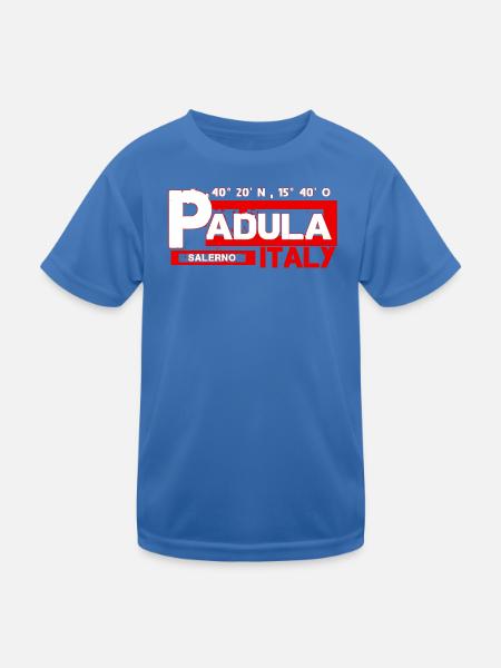 Padula itanlen Salerno Koordinaten  - Kinder Funktions-T-Shirt - Königsblau