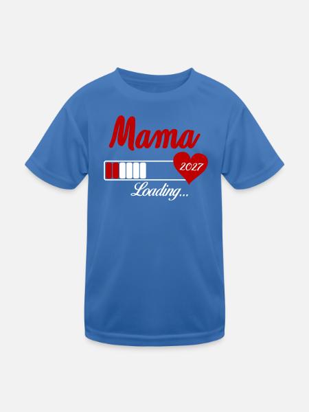 Mama Loading 2027 Herz - Kinder Funktions-T-Shirt - Königsblau - Vorne