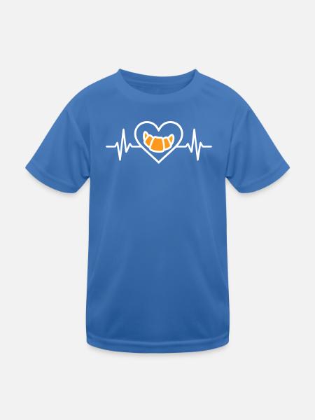 Croissant Coeur Gourmet-Frühstück - Kinder Funktions-T-Shirt - Königsblau - Vorne