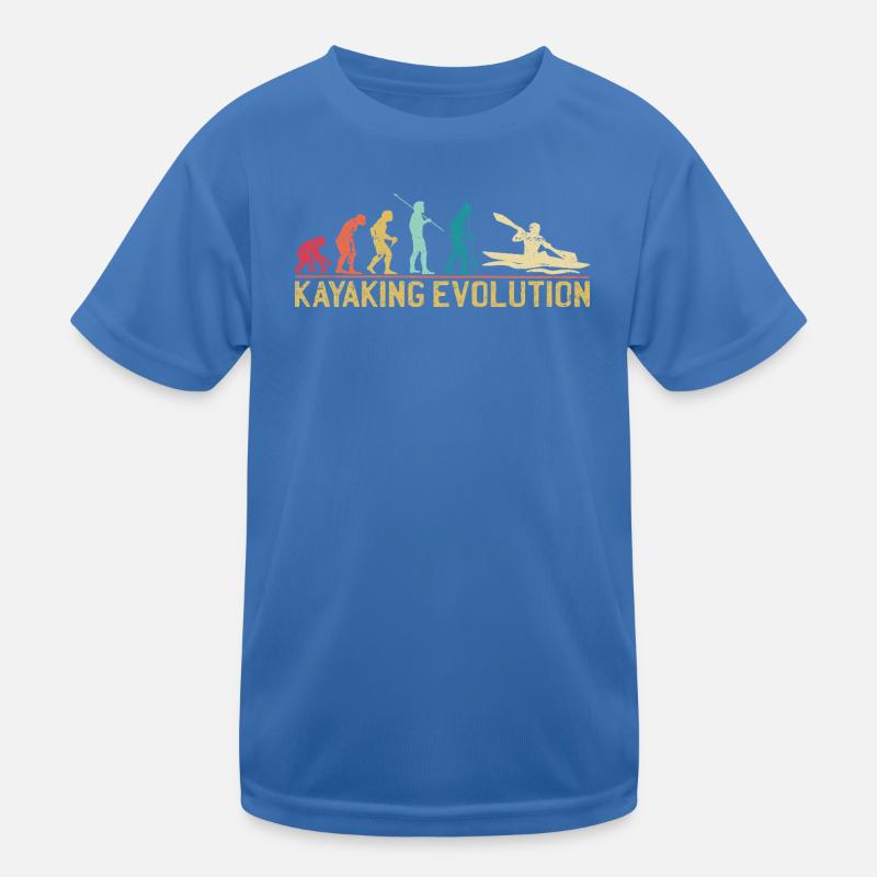 Kayaking Evolution Illustration - Kids Functional T-Shirt - royal blue