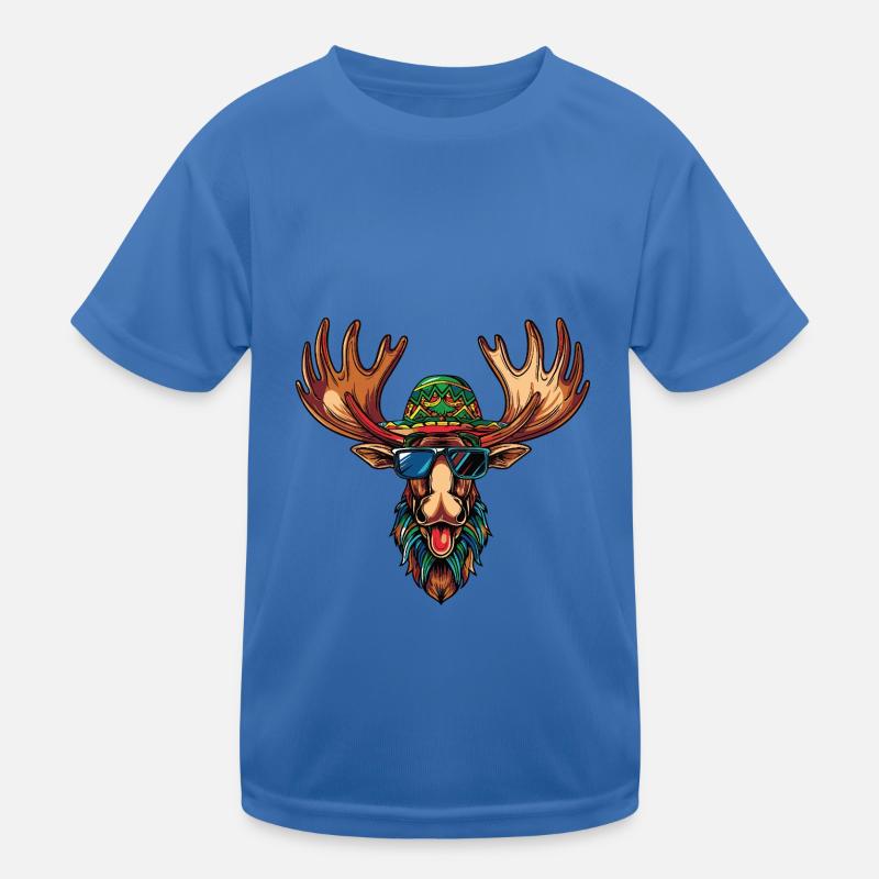 Elch Comic Lustig Sombrero Kinder Funktions-T-Shirt