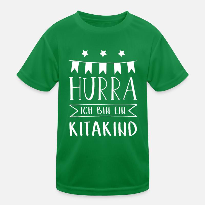 Hurra Ich bin ein Kitakind I Geschenk Kita 2024 Kinder Funktions-T-Shirt