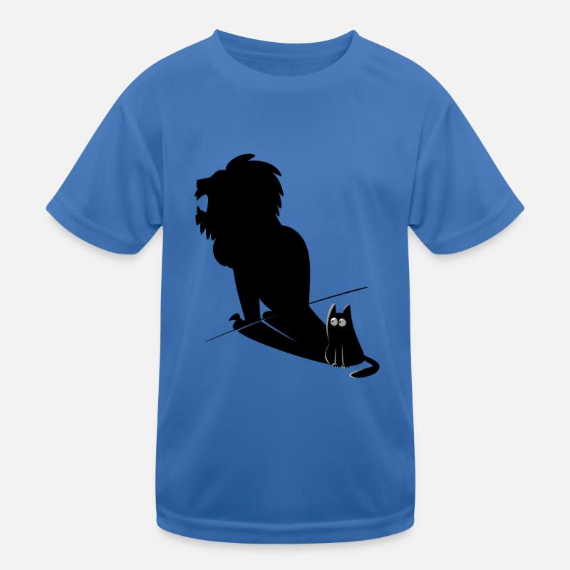 Furry Cat & Lion Shadow Design Kinder Funktions-T-Shirt