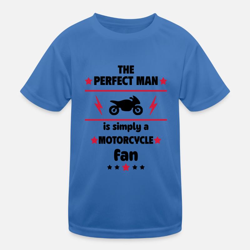 Der perfekte Mann ist einfach ein Motorrad-Fan Kinder Funktions-T-Shirt