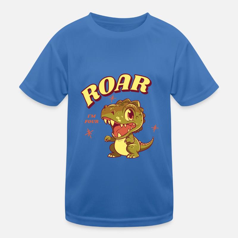 ROAR ich bin VIER / ROAR i'm four Kinder Funktions-T-Shirt