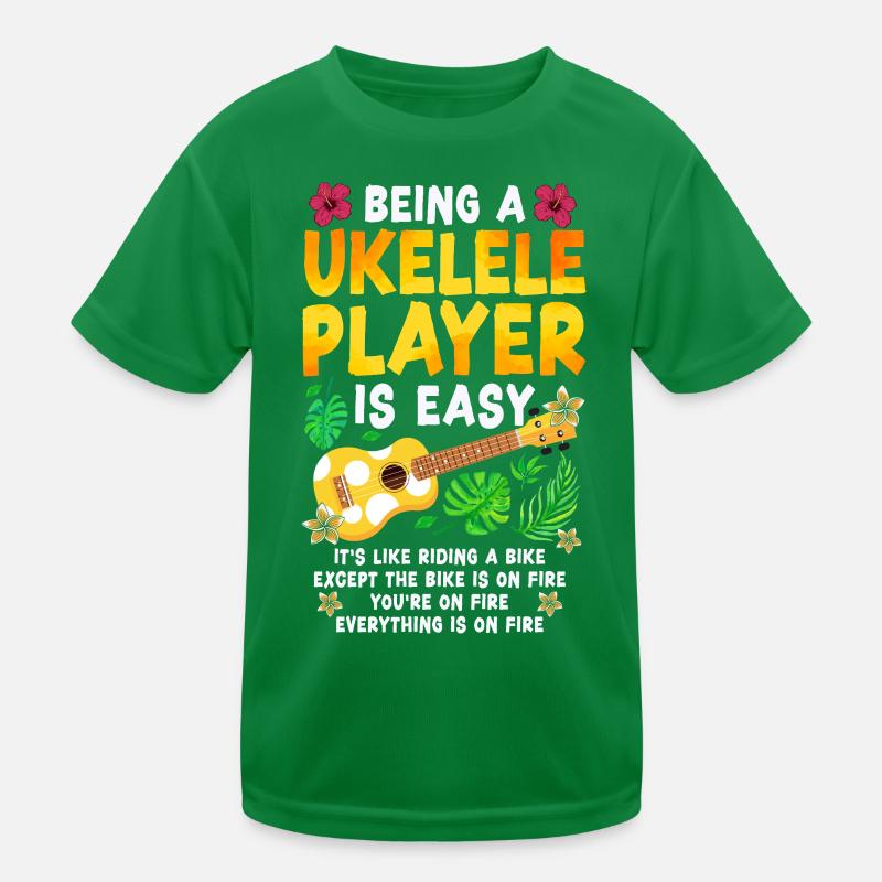 Hawaiian Ukulele Uke Being A Kids Functional T-Shirt