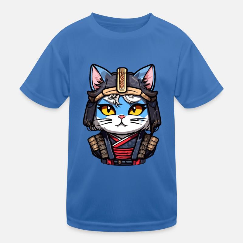 Samurai-Katze #4 Kinder Funktions-T-Shirt