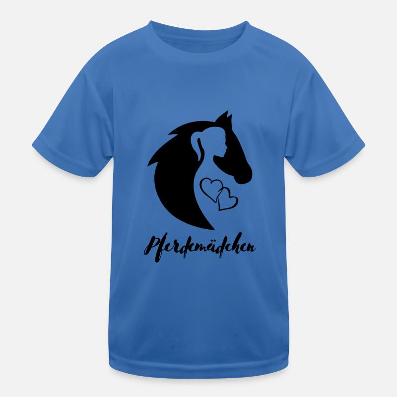 Pferdemädchen - Kinder Funktions-T-Shirt - Königsblau