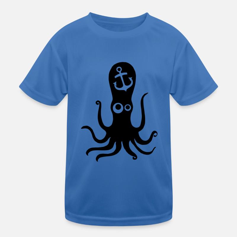 anchor with oktopus Kids Functional T-Shirt