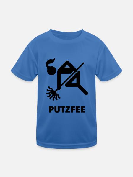 Putzfee / Putzfrau - Kinder Funktions-T-Shirt - Königsblau - Vorne