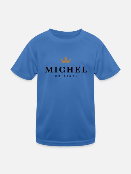 Michel - Kinder Funktions-T-Shirt - Königsblau - Vorne