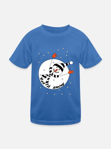 Let it snow - Kinder Funktions-T-Shirt - Königsblau - Vorne