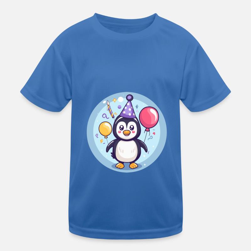 Pinguin Geburtstag Comic Kinder Funktions-T-Shirt