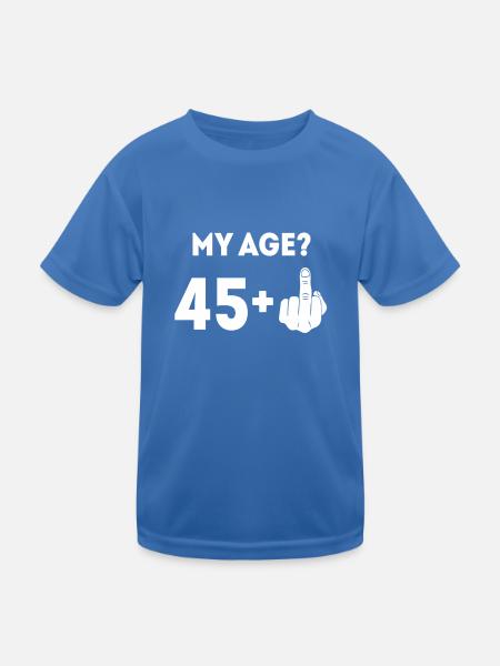 Mein Alter 45 plus der Finger - Kinder Funktions-T-Shirt - Königsblau