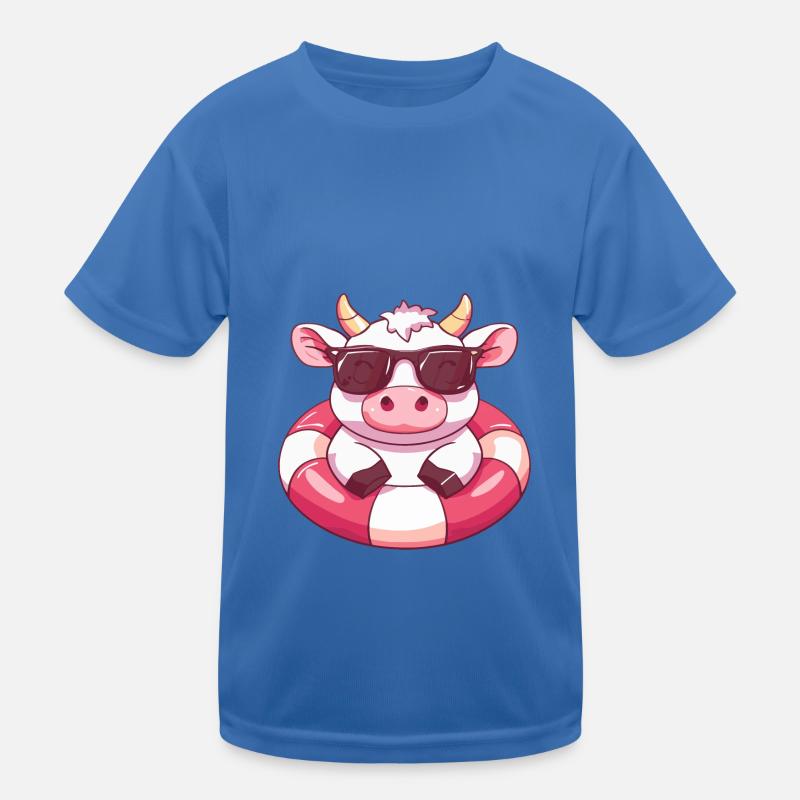 Cow Summer Comic Kids Functional T-Shirt